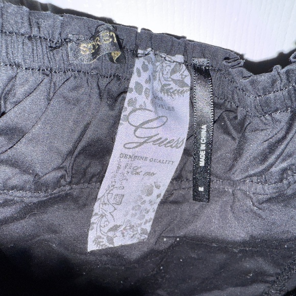 Guess Black Eyelet Inset Corset Top w/ Ruched Neckline Size M PRE-OWNED - Picture 11 of 16